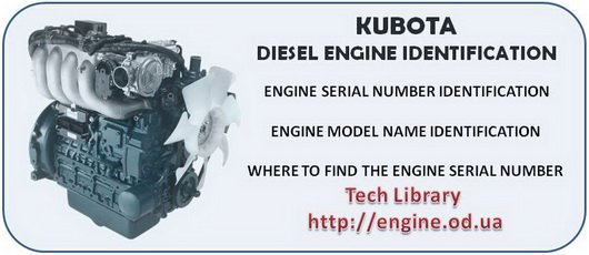 Kubota diesel engine identification