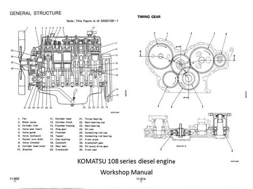 Komatsu 108 serie diesel engine