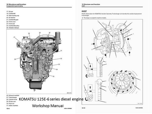 Komatsu 125E-6 serie engine