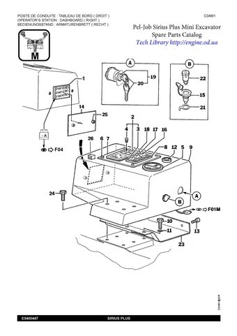 PEL-JOB excavator service manuals and parts catalogs