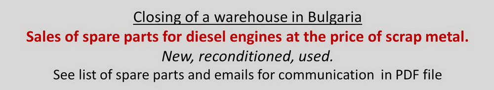 Sales of spare parts for diesel engines very low prices