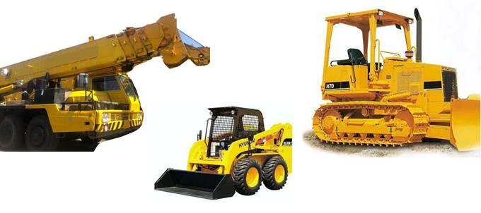 Hyundai Crane, Crawler Dozers, Skid Steer Loader