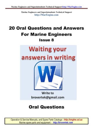 Pass an examination. Questions and Answers for Marine Engineers.